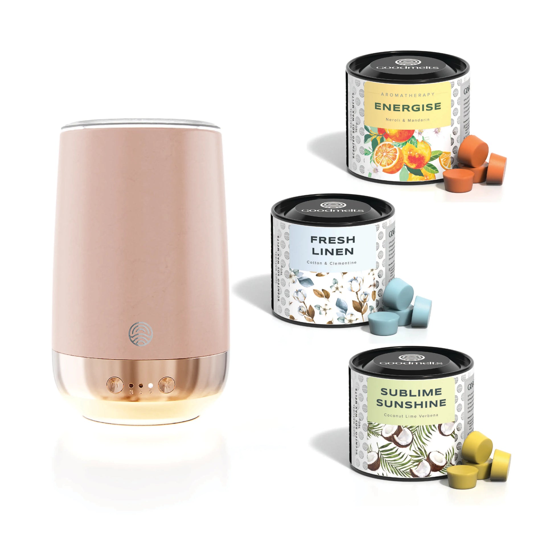 Happy Wax Dipped Copper Sleek Modern Mod Wax Warmer and Non Toxic Beach  Collection Scented Wax Melts Starter Kit, Pet Safe, Flame Free Fragrance  Kit